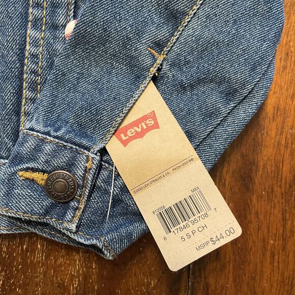 Levis Jacket Youth 5R Denim Baseball Button Custom NWT Boys Girls Kids Jean - Picture 4 of 8